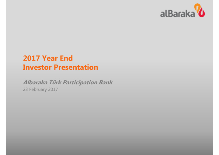 2017 year end investor presentation
