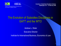 the evolution of subsidies disciplines in the evolution