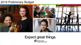 2019 Preliminary Budget  2019 Preliminary Budget  Expenditures for 2019 are budgeted at $643.7