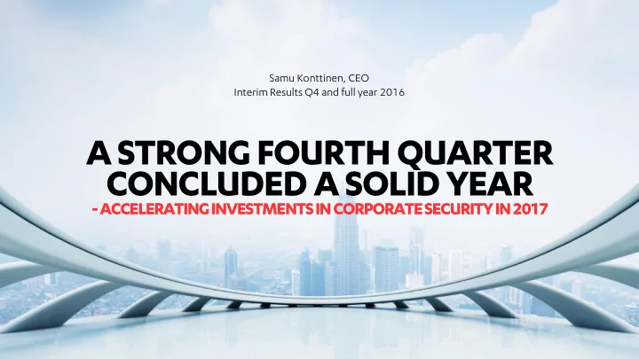 a strong fourth quarter