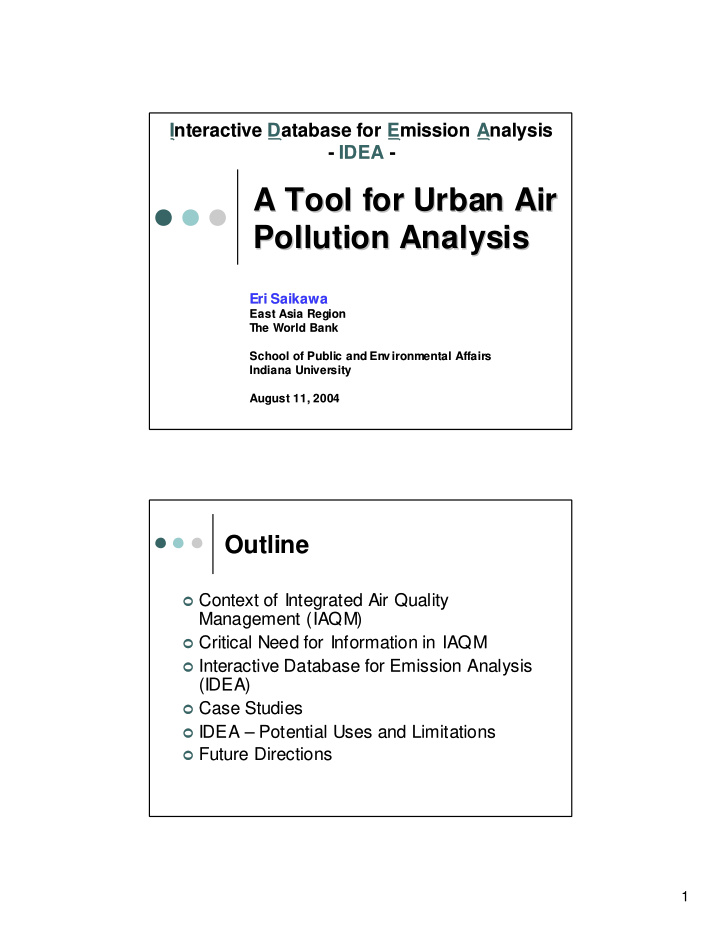 a tool for urban air a tool for urban air pollution
