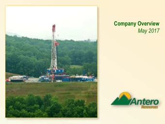 Company Overview  May 2017  FORWARD-LOOKING STATEMENTS  This presentation contains forward-looking