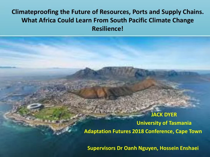 climateproofing the future of resources ports and supply
