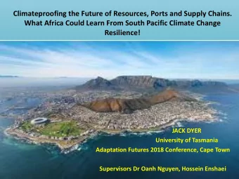 Climateproofing the Future of Resources, Ports and Supply Chains.  What Africa Could Learn From