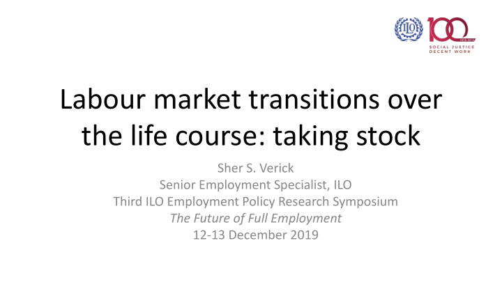labour market transitions over the life course taking