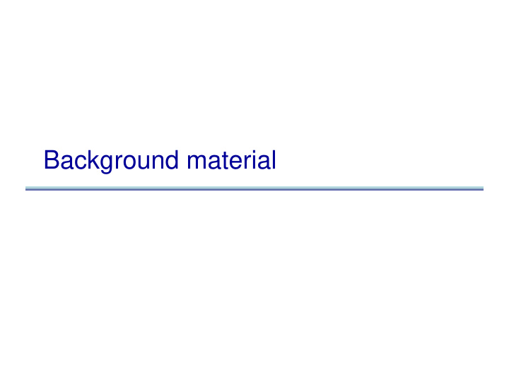 background material relations