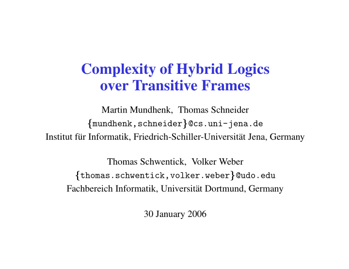 complexity of hybrid logics over transitive frames