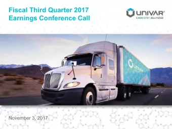 Fiscal Third Quarter 2017  Earnings Conference Call  November 3, 2017  Forward-Looking Statements