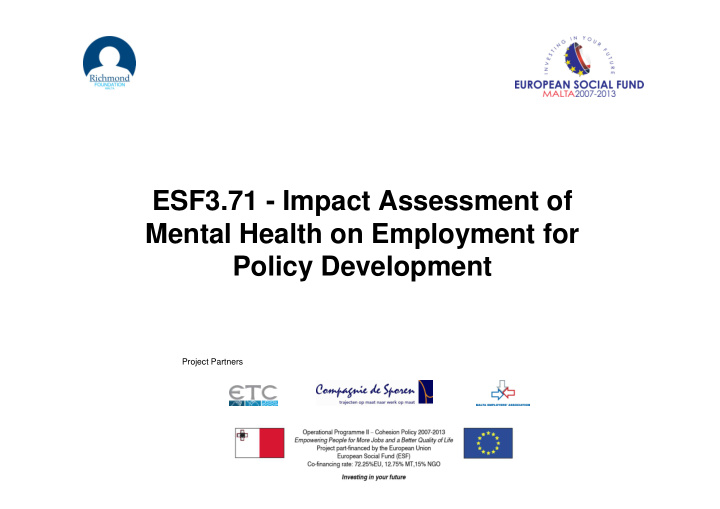 esf3 71 impact assessment of mental health on employment