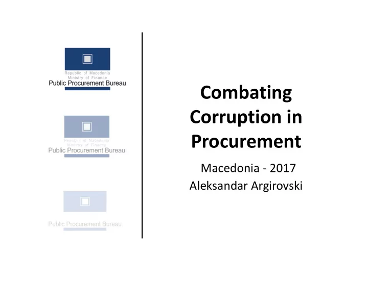 combating corruption in procurement