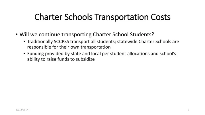 cha charter er sc schools t transp sportation cos costs