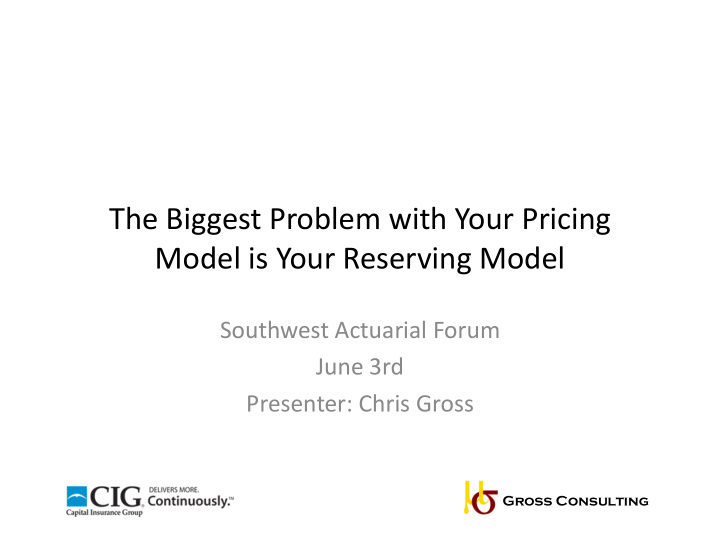 the biggest problem with your pricing model is your