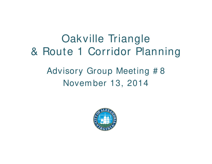 oakville triangle route 1 corridor planning