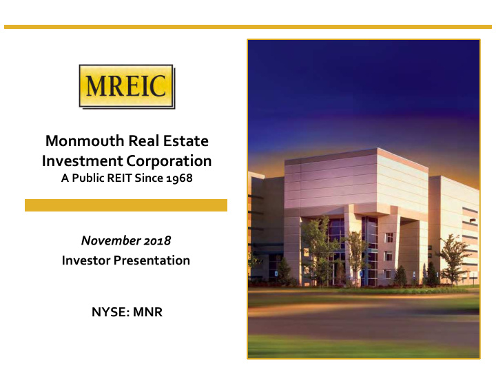 monmouth real estate investment corporation
