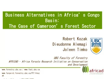 Busine  Business  ss Alternat  Alternativ  ives  es in  in Africa  Africas Congo  s Congo