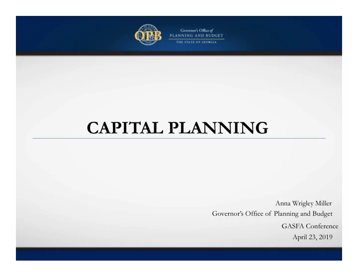 capital planning