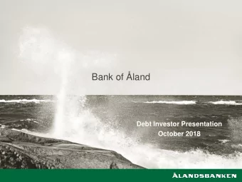 Bank of land  Debt Investor Presentation  October 2018  Table of Contents  1. Bank of land in