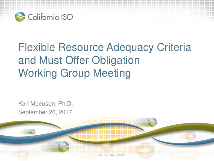 flexible resource adequacy criteria and must offer