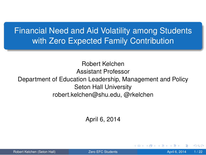 financial need and aid volatility among students with