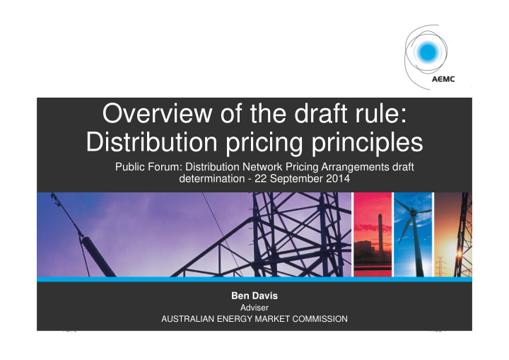 overview of the draft rule distribution pricing principles