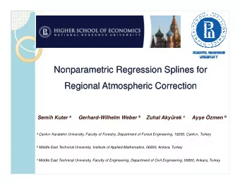 Nonparametric Regression Splines for  Nonparametric Regression Splines for  Regional Atmospheric