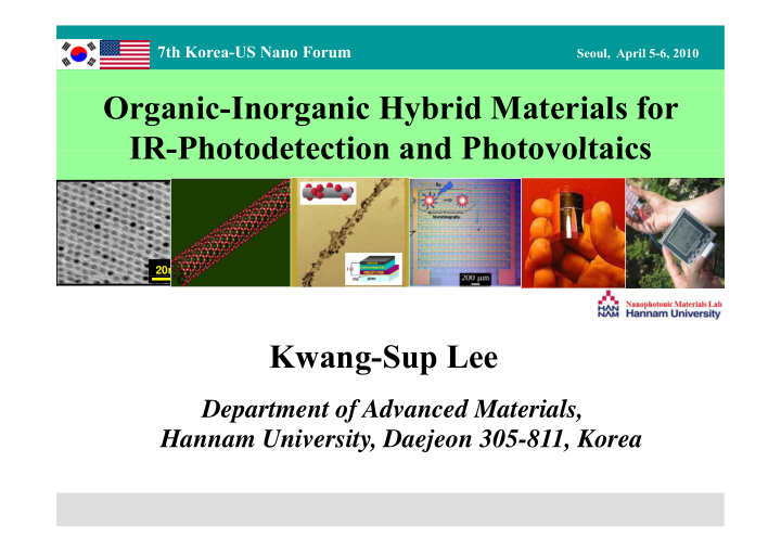 organic inorganic hybrid materials for ir photodetection