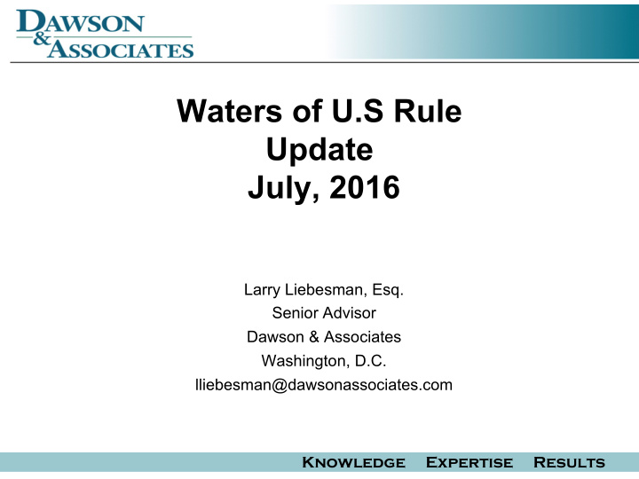 waters of u s rule update