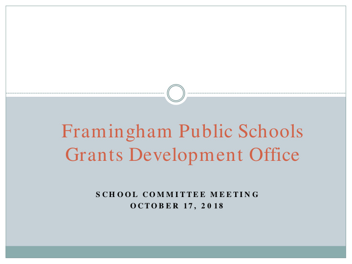 framingham public schools grants development office