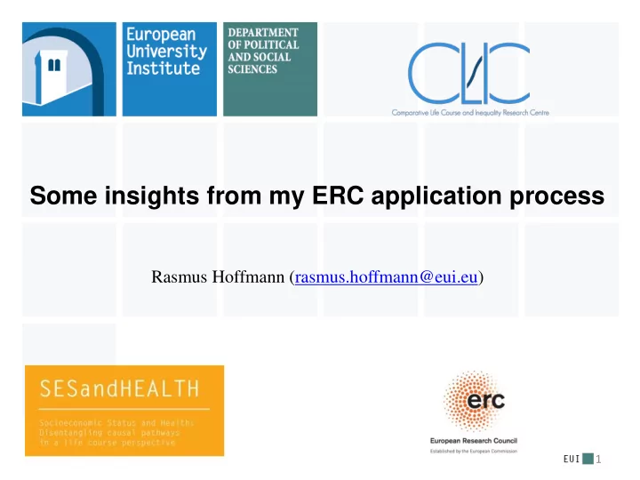some insights from my erc application process rasmus