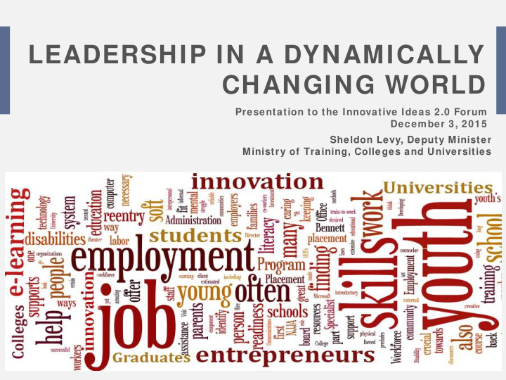 leadership in a dynamically changing world
