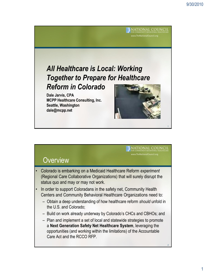 all healthcare is local working