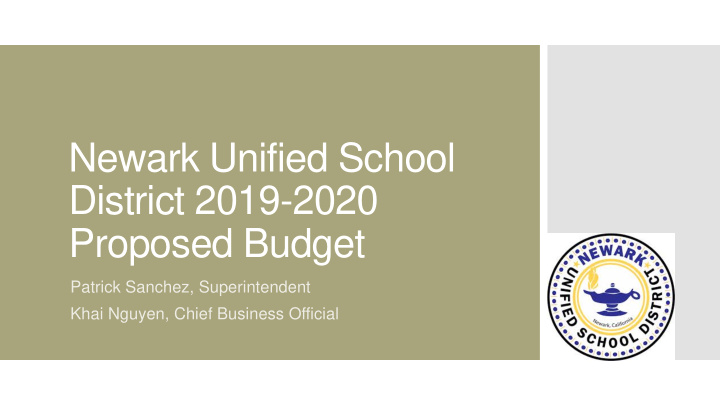 newark unified school district 2019 2020 proposed budget