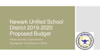 Newark Unified School  District 2019-2020  Proposed Budget  Patrick Sanchez, Superintendent  Khai