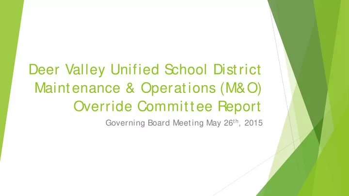deer valley unified s chool district maintenance