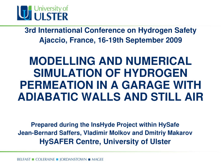 modelling and numerical simulation of hydrogen permeation