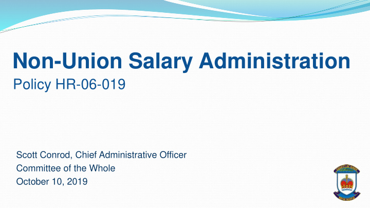 non union salary administration