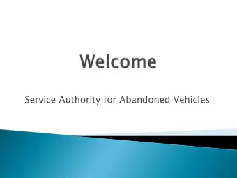 Service Authority for Abandoned Vehicles  Purpose, history and organization.  Source of