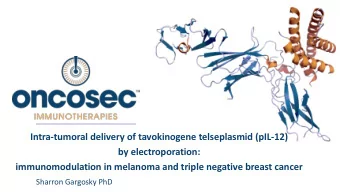 immunomodulation in melanoma and triple negative breast cancer  Sharron Gargosky PhD  Presentation