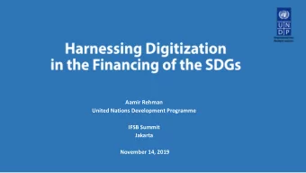 Aamir Rehman  United Nations Development Programme  IFSB Summit  Jakarta  November 14, 2019  2  of