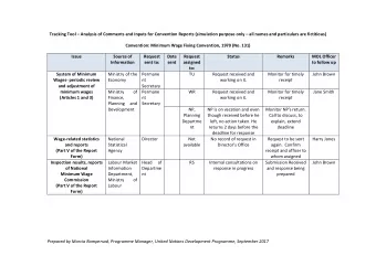 Tracking Tool  Analysis of Comments and Inputs for Convention Reports (simulation purpose only