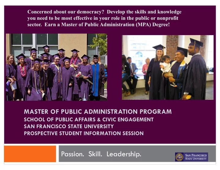 passion skill leadership session overview