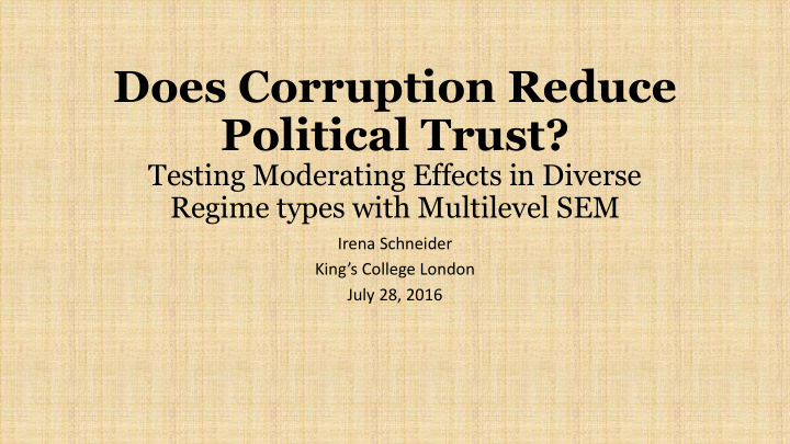 does corruption reduce political trust