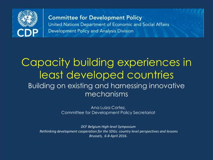 ana luiza cortez committee for development policy