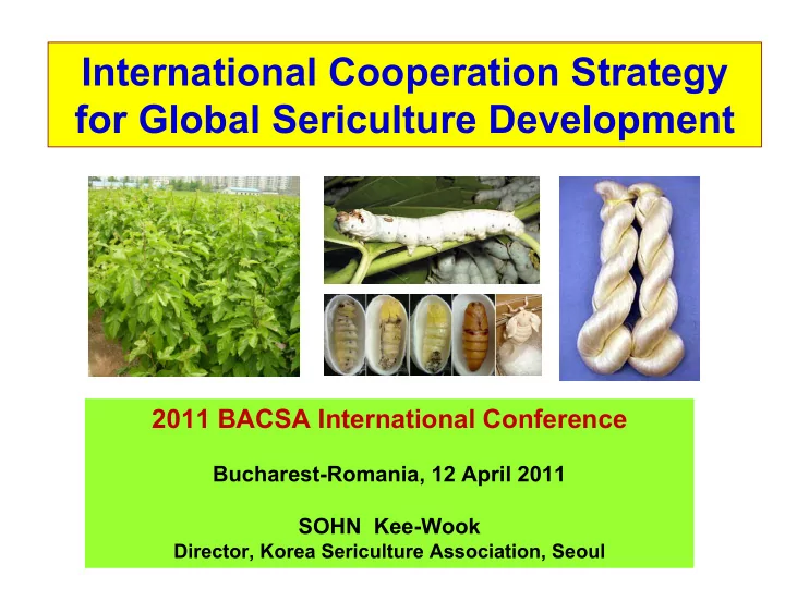 international cooperation strategy for global sericulture