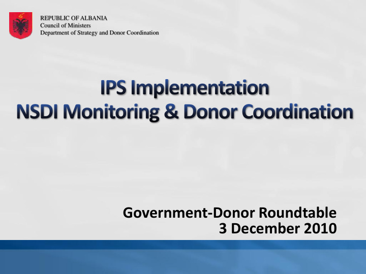 government donor roundtable 3 december 2010 ips