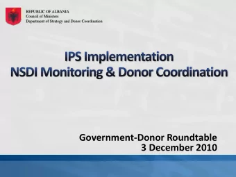 Government-Donor Roundtable  3 December 2010  IPS Implementation  NSDI Monitoring  Donor
