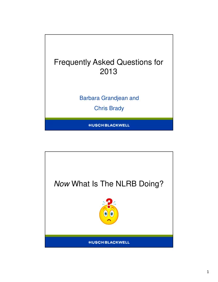 frequently asked questions for 2013