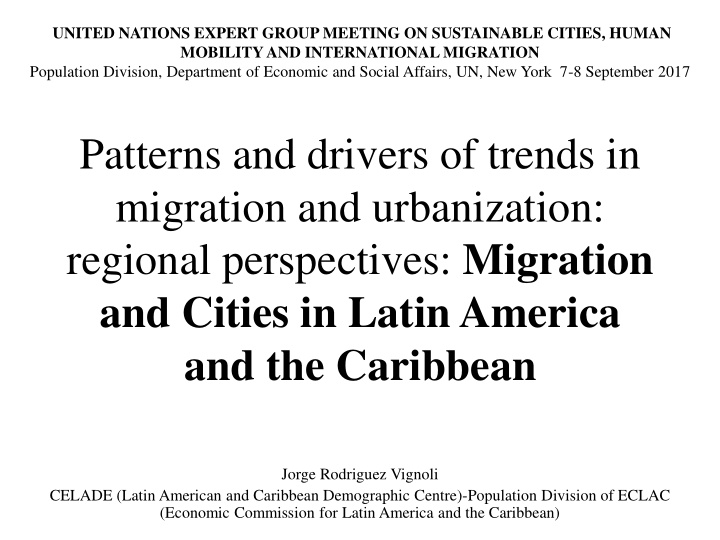 migration and urbanization