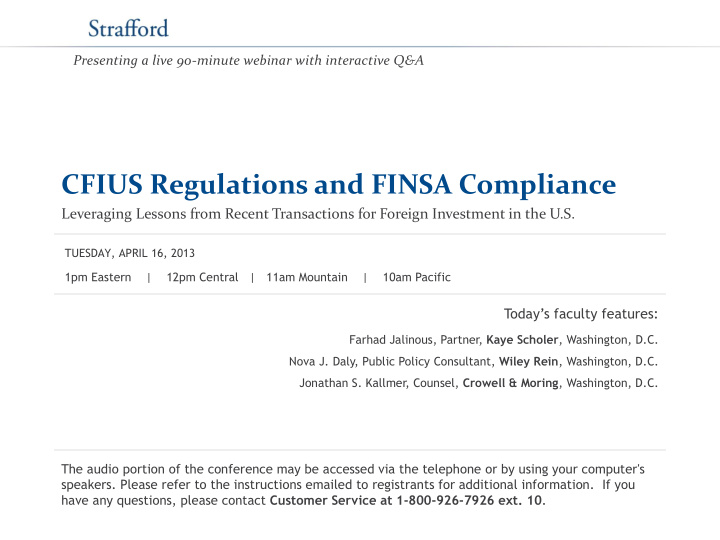 cfius regulations and finsa compliance