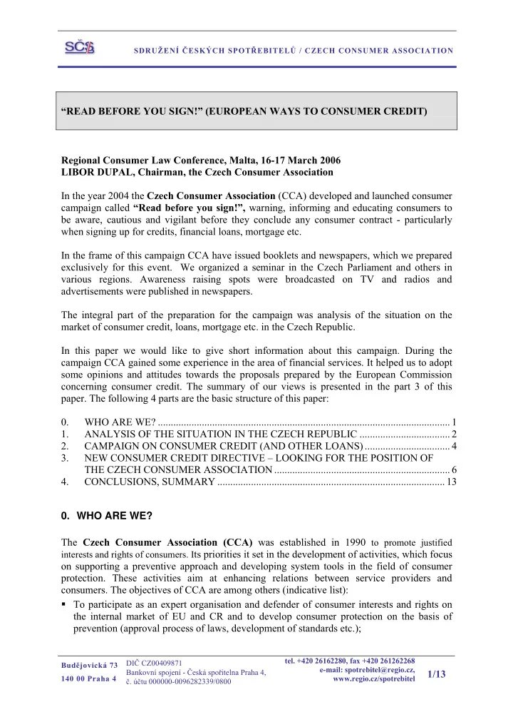 read before you sign european ways to consumer credit